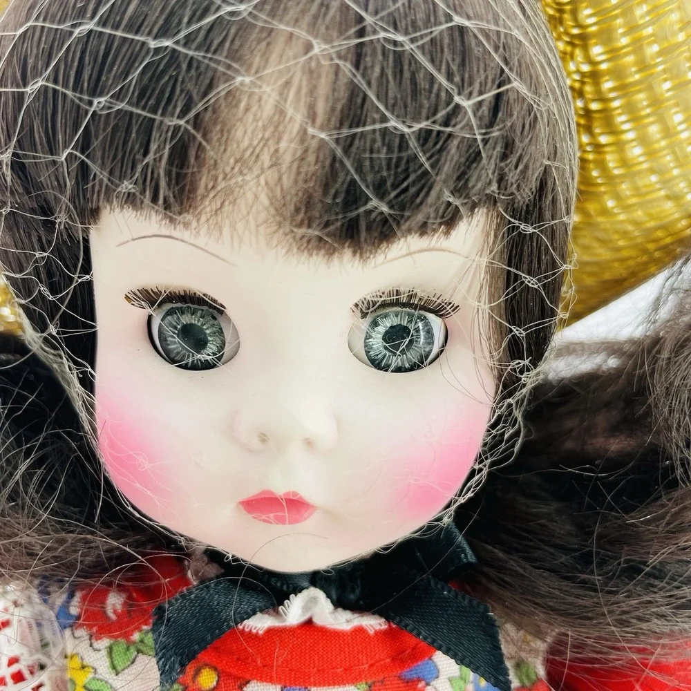 Vintage Horsman Doll Sleepy‎ Eyes Rooted Hair Cloth Body Floral Dress